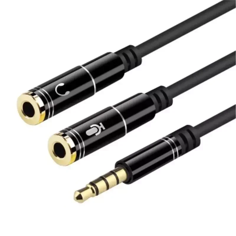 3,5-mm-Headset-Adapterbuchse Kopfhörer-Mikrofon und Splitter kabel Aux-Kopfhörer-Stereo-Audio-Stecker auf 2 weibliche separate Mikrofonst ecker