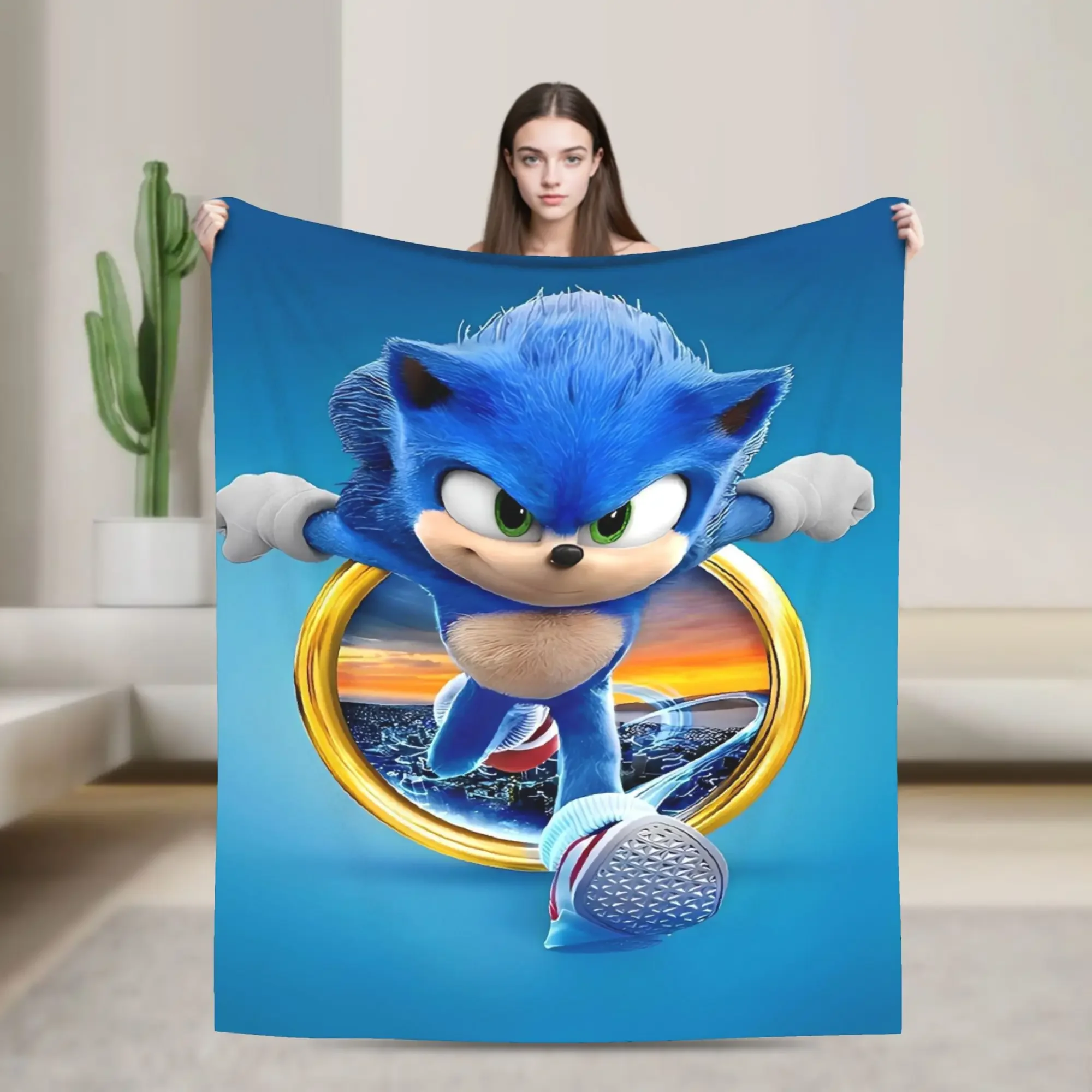 

Sonices HHedgehogs Super Soft Plush Throw Blanket for Kids Funny Flannel Bedspread Couch Chair Cover Ideal Sofa Bed Companion