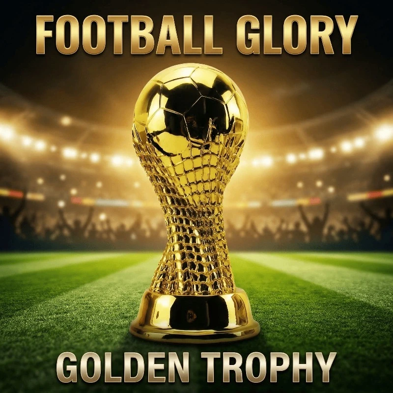 20cm School Sports Meeting Football Match Best Player Trophy Golden Ball Award Souvenir for Competition Celebration