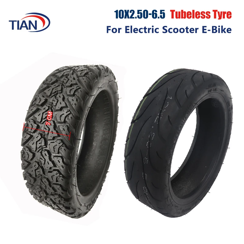 10 Inch Tires Semi City / Off-Road Tyres 10X2.50-6.5 Tubeless Tire for 10 Inch Electric Scooter Accessories Wear Resistant