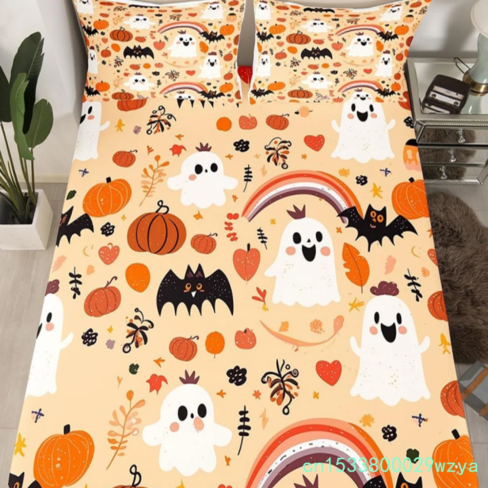 Cute Ghost Bedding Set For boys, girls, teenagers, bats, Pumpkin lanterns, Halloween