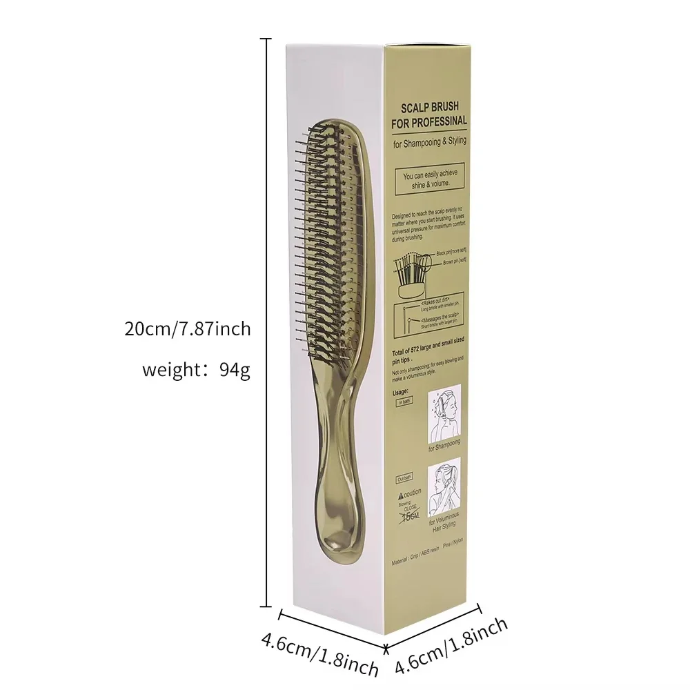 Japanese Premium Rose Gold Shampoo Brush Scalp Massager Wet Detangling Hair Cleaning Comb for Hair Care