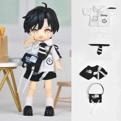 Ob11 clothes Shirts shorts neckties backpacks brace 5pcs set for gsc p9 body 1/12bjd 10cm size Doll cute Clothes Accessories