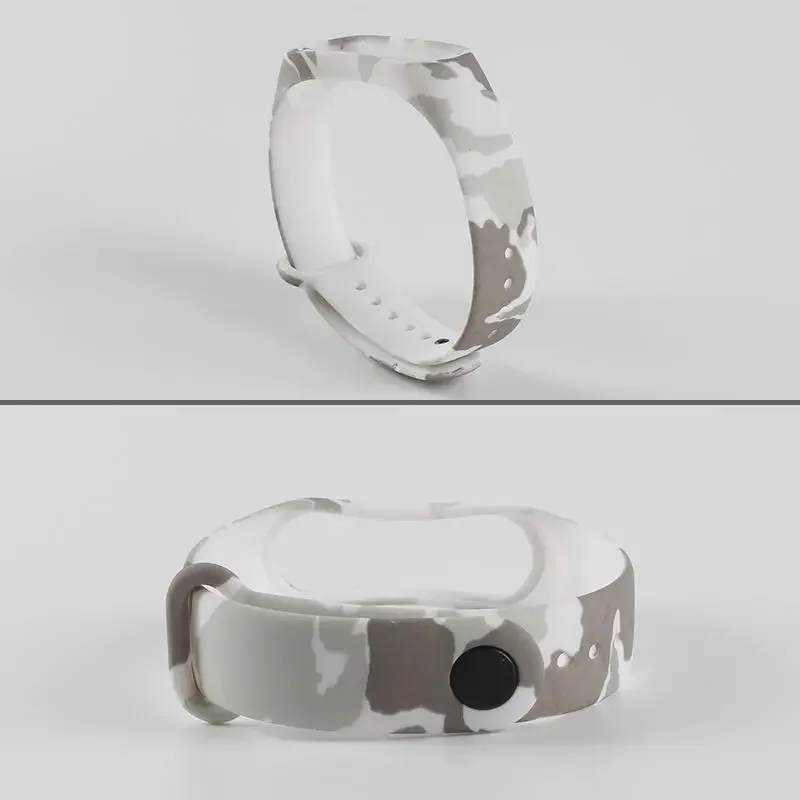 Camuflagem Strap para Xiaomi Mi Band, Silicone Pulseira, Pulseira de Substituição, 7, 6, 5, 4, 3