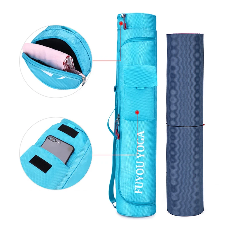 Yoga Mat Storage Bag Female Multiple Pockets Waterproof Sports Fitness Yoga Bag Large Capacity Lightweight Yoga Mat Carrier Case