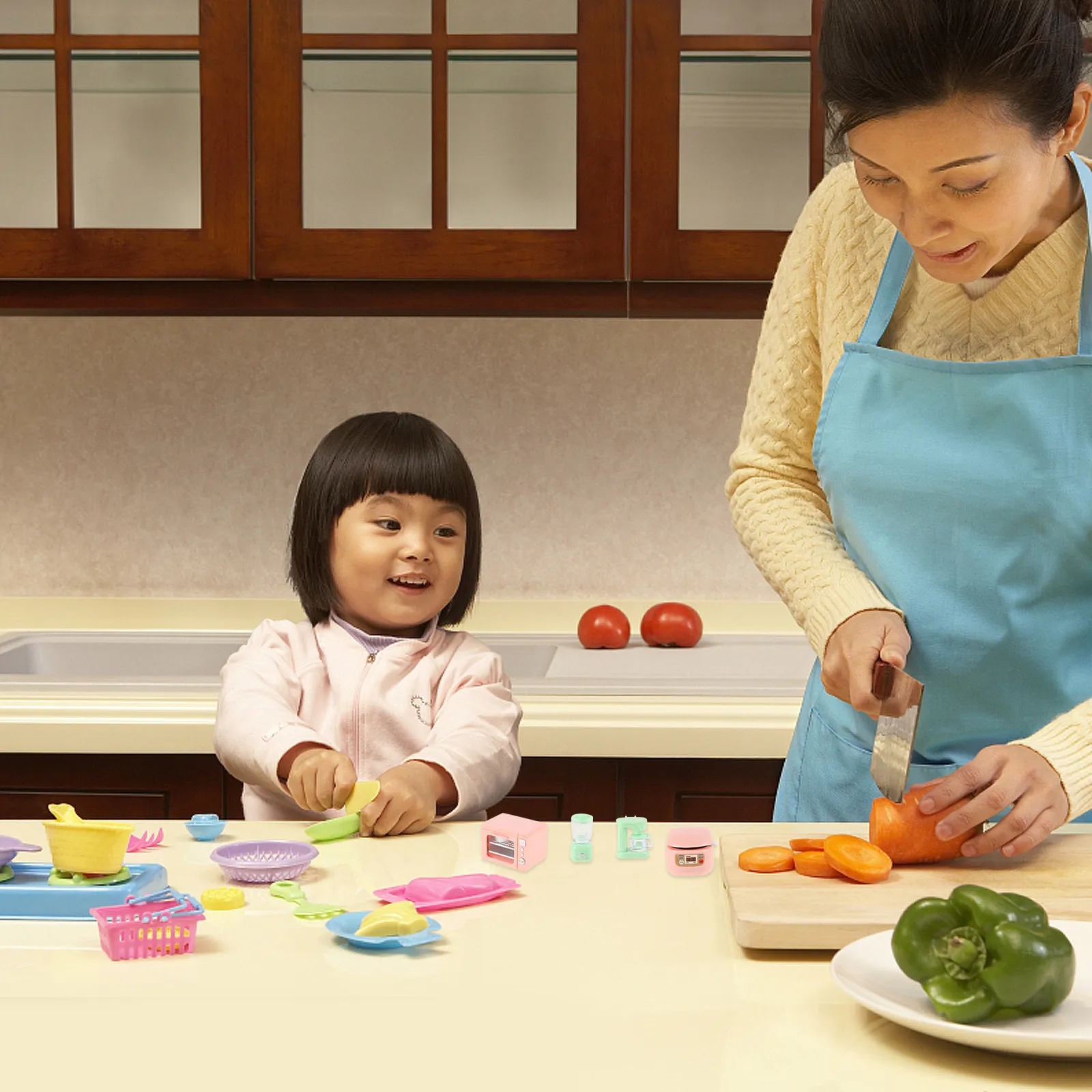 

1Set Miniature Dollhouse Kitchen Accessories Realistic Tiny Appliances Oven Coffee Maker Juicer Rice Cooker for Creative Play