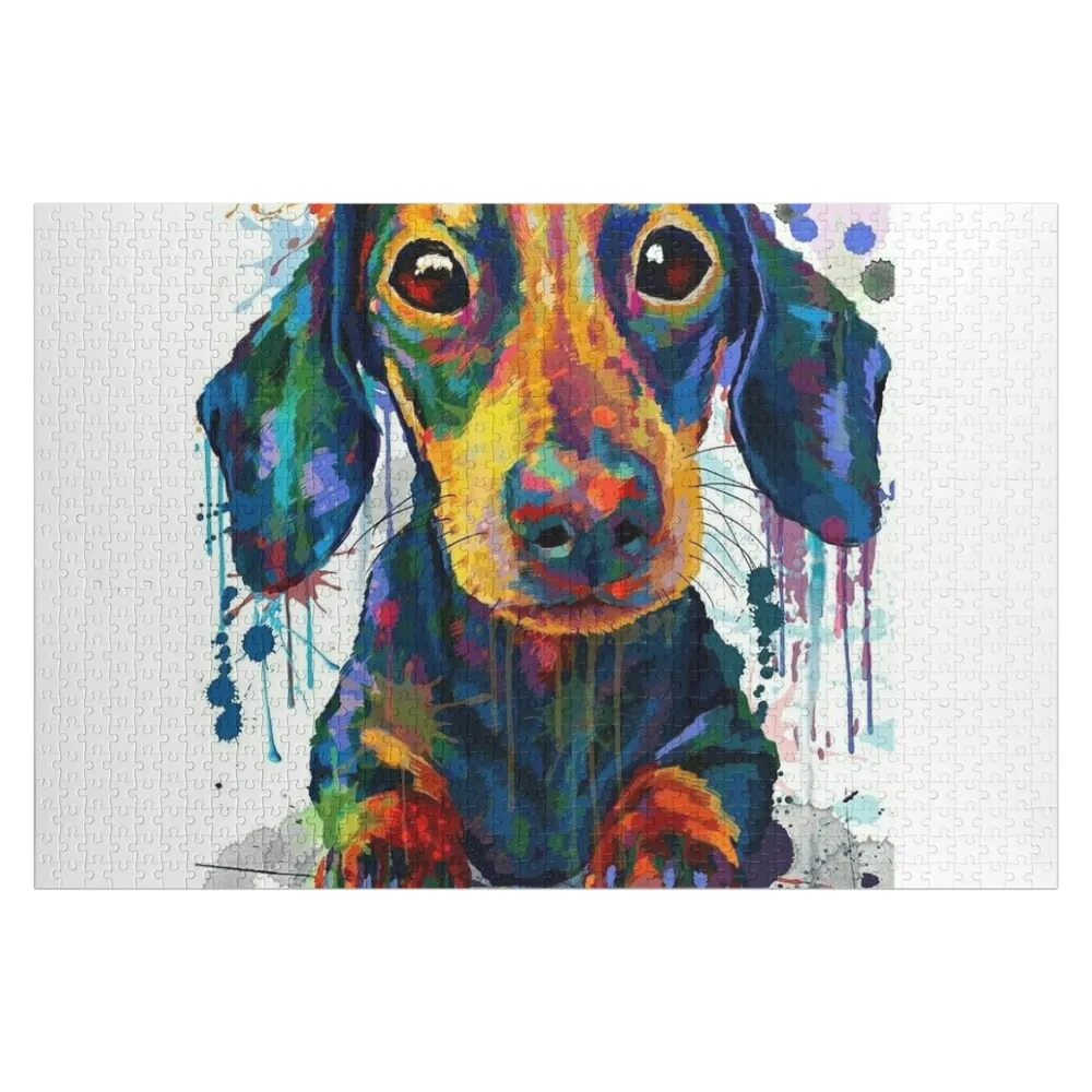 Dachshund Dog Art Jigsaw Puzzle Baby Wooden For Children Wooden Animal Puzzle