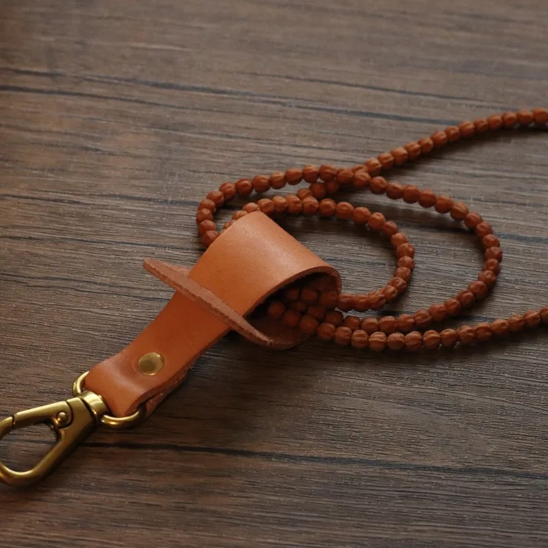 For Handmade, Tochigi Cowhide Classic Primary Color Bead String Waist Hanging Bead String Storage Hook Keychain