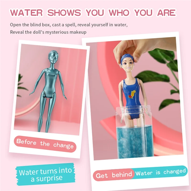 WOTT-Surprise boîte aveugle trempée à l'eau changement de couleur princesse changement de vêtements maison de jeu