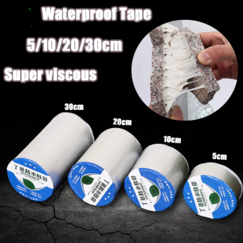 Roof Leakproof Aluminum Foil Butyl Rubber Waterproof Tape High Temperature Resistance Pipes Walls Leak Sticker Super Nano Tapes