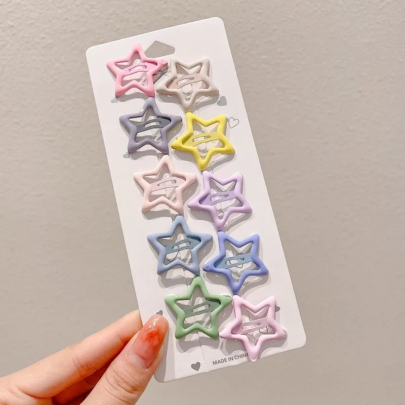 1/5 Buah Jepit Rambut Dopamine BB Jepit Rambut Model Side-Swept Bang Jepit Rambut Lurus Aksesori Rambut