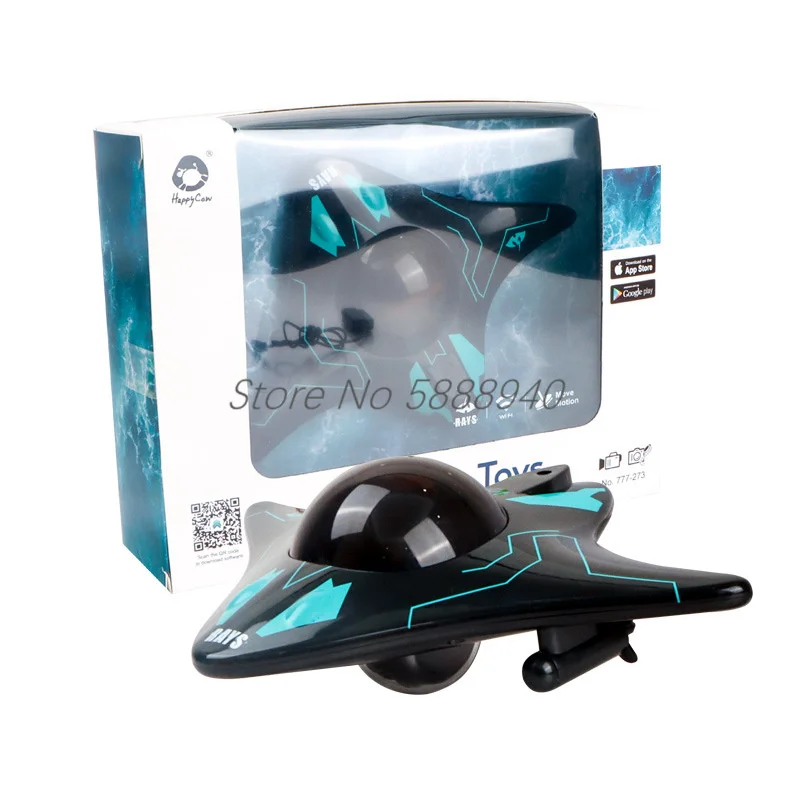 MINI WIFI FPV RC Boat 6 Channels HD Camera ​Gravity Sense Real Time Image Seal Waterproof Devil Fish Model Remote Control Boat
