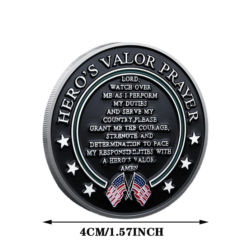 United States Army Souvenirs and Gifts Golden Plted Coins Home Decorations Commemorative Coin Here\'s Valor Prayer