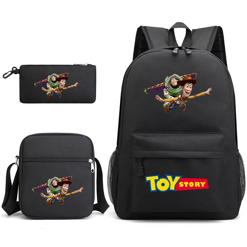 3pcs Disney Toy Story Woody Teenager Students Backpacks Schoolbags Pencil Case Shoulder Bags Boys Girls School Bags Sets