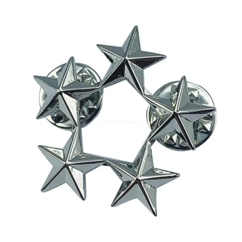 Little Star Badage Pentagram Lapel Pins Bag Hat Decorative Service Star Brooch Dropship