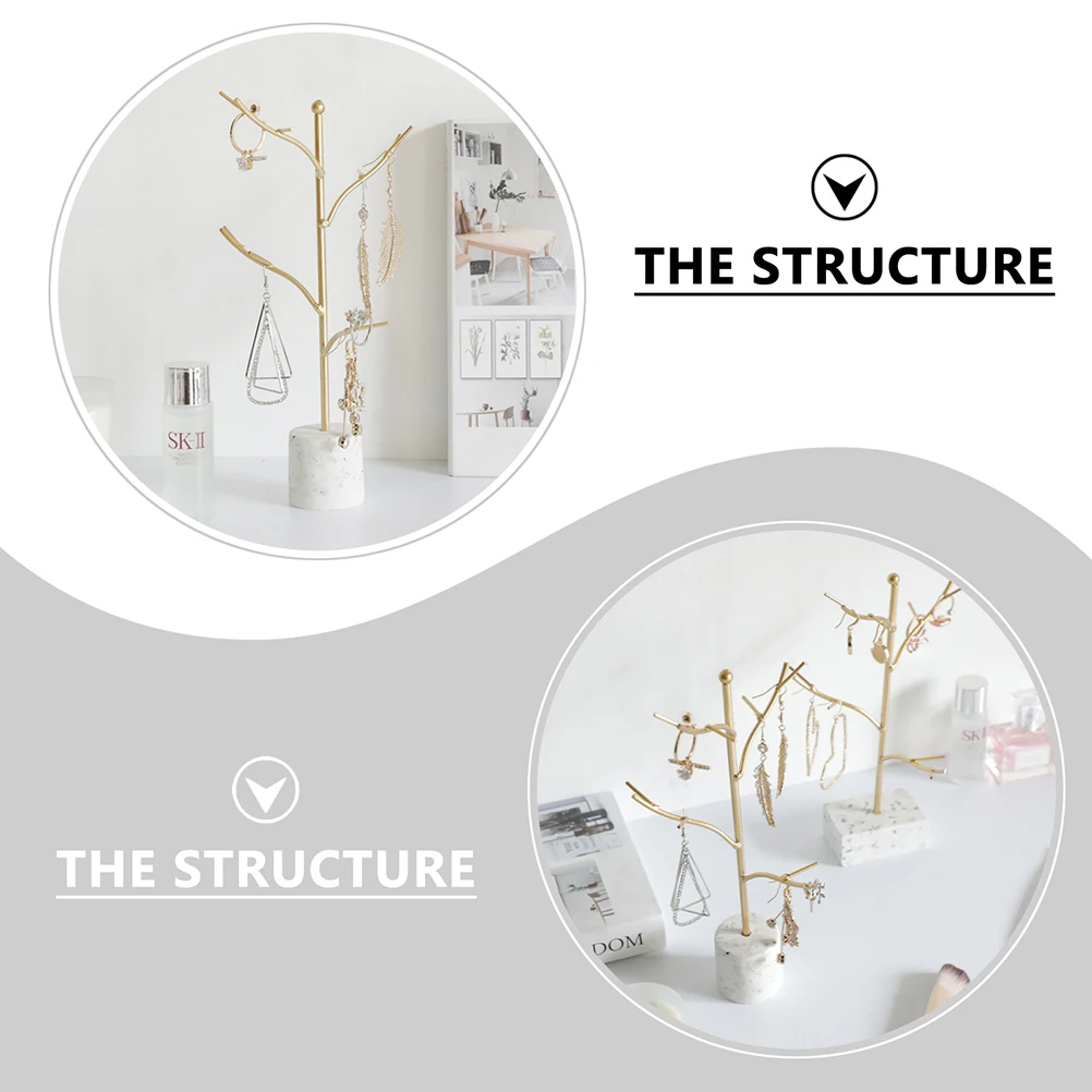 

Terrazzo Jewelry Necklace Exquisite Jewelry Holder Hanging Tree ganizer Resin Display St Shape Decorative Accessories Home