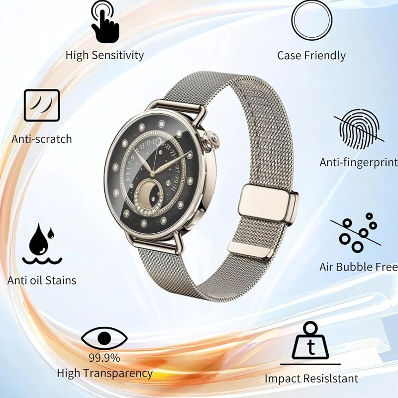 الزجاج المقسى سهلة التركيب فيلم لساعة شاومي S4 41 مللي متر HD المضادة للخدش واقي للشاشة الأفلام لساعة شاومي S4 41 مللي متر #5