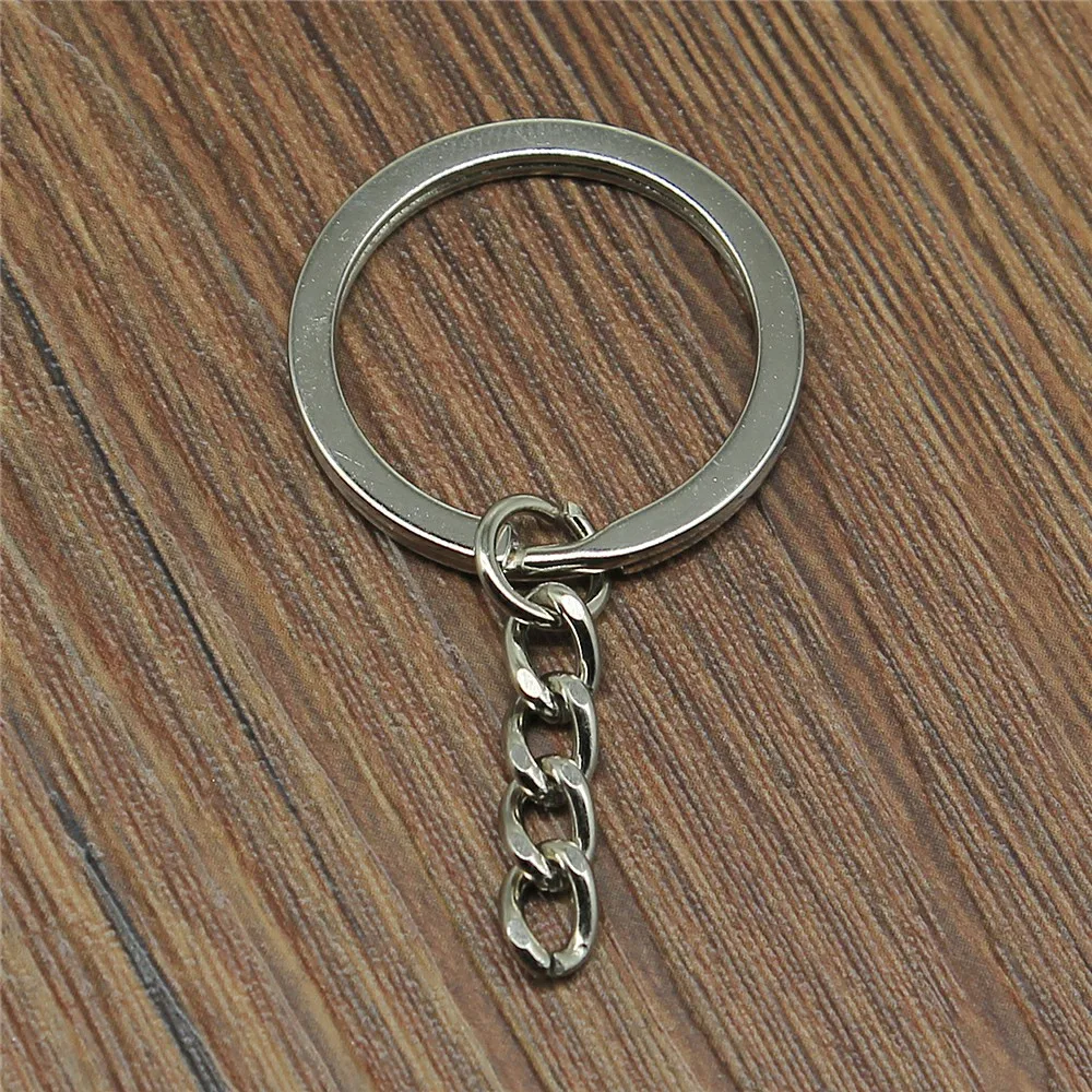 10pcs 2 Colors 28mm Key Ring Keychain Split Ring With Chain DIY Key Rings Key Chains Jewelry Findings & Components
