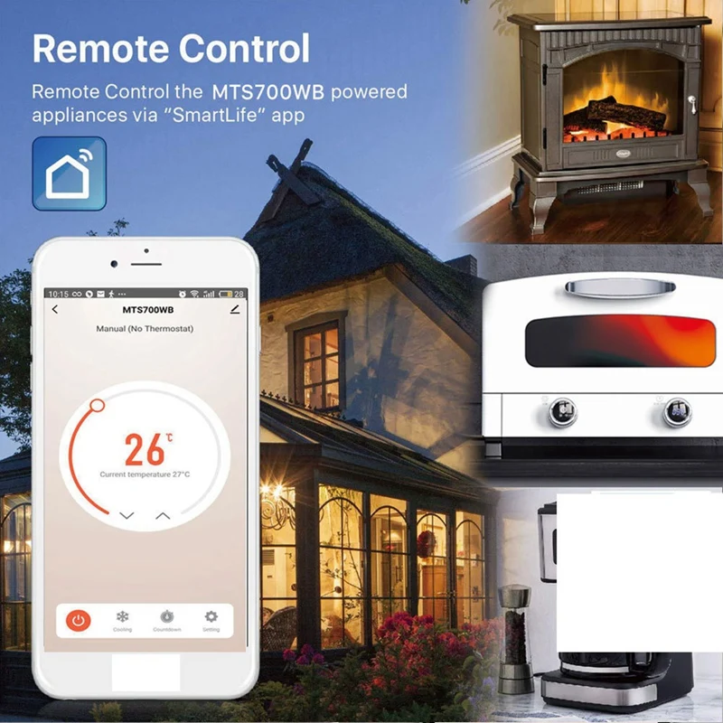 Enchufe de termostato Wifi Tuya, sistema de Control de temperatura inteligente, 220V, para Alexa, Google Home, enchufe de la UE