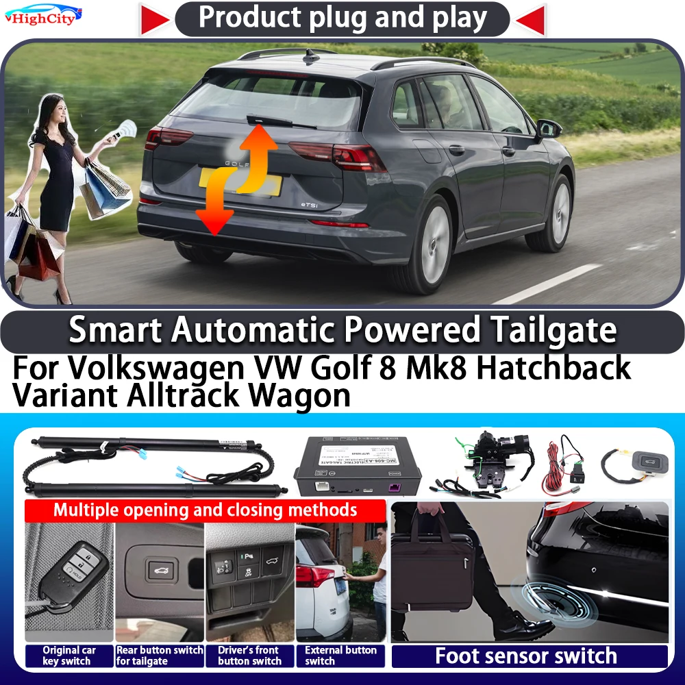 For Volkswagen VW Golf 8 Mk8 Hatchback Variant Alltrack Wagon OEM Smart Automatic Powered Tailgate Key Electric Power Tailgate