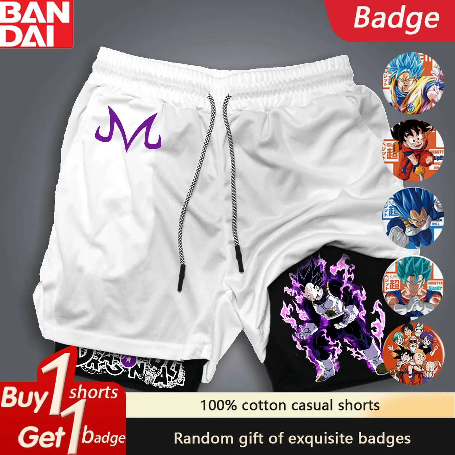 

2025 Official Dragon Ball Z Shorts - Licensed Anime Cotton Quick-Dry Casual Pants for Men, Y2K Streetwear & Summer Sports