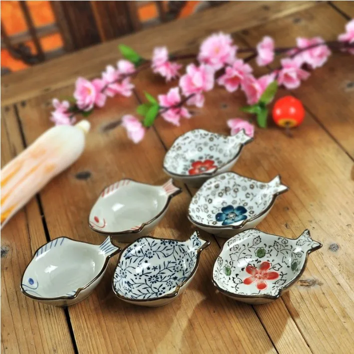 Ceramic Fish Sauce Dish Creative Mustard Sauce Dish Seasoning Dish Household Vinegar Dish Tableware Set