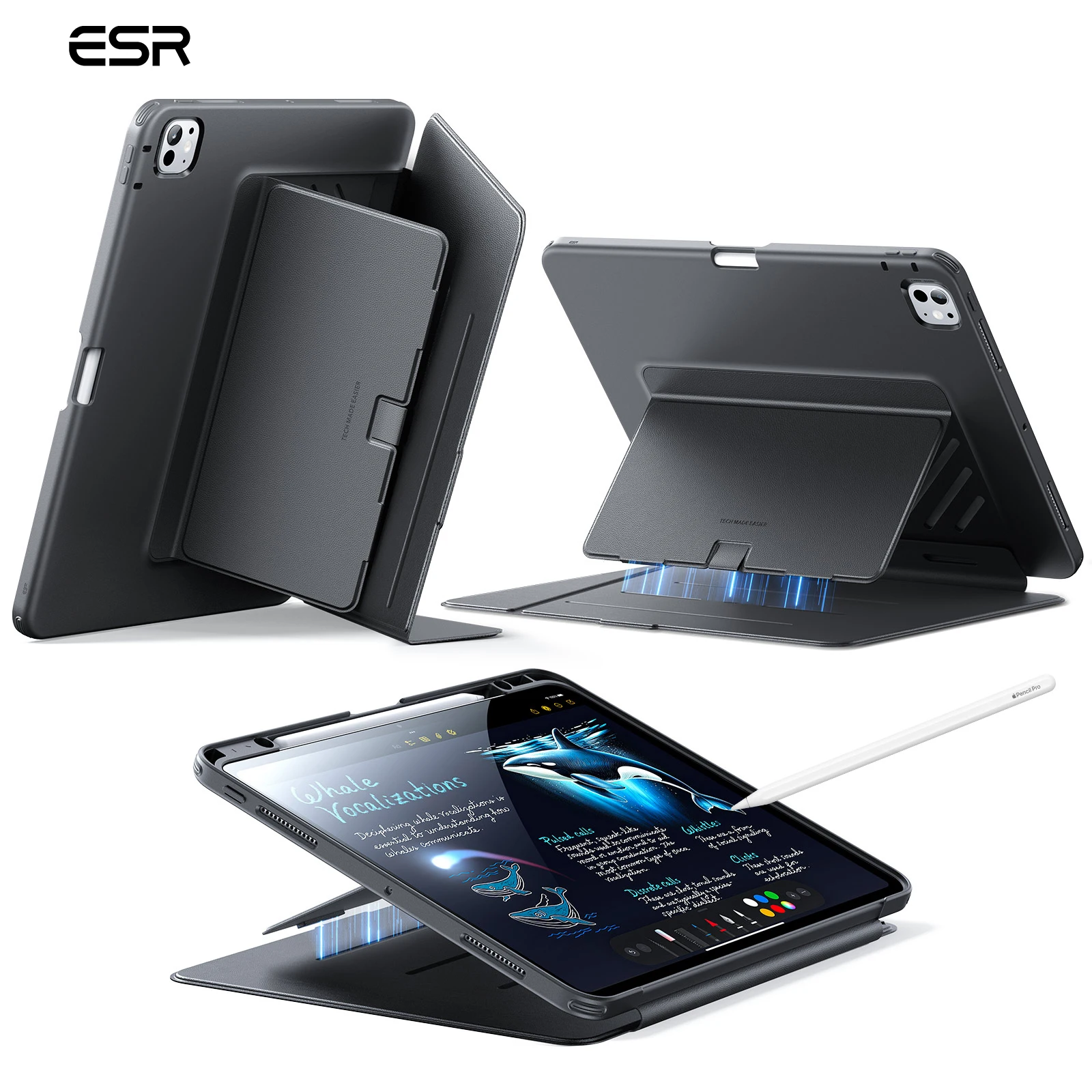 �y�Z�[�����zESR iPad Air 13/11 �}�O�l�b�g���P�[�X M4/M3/M2 (2026/2025/2024) ������J�o�[ iPad 12/11/10&Pro 11/13& iPad Air(��5/��4����)�p