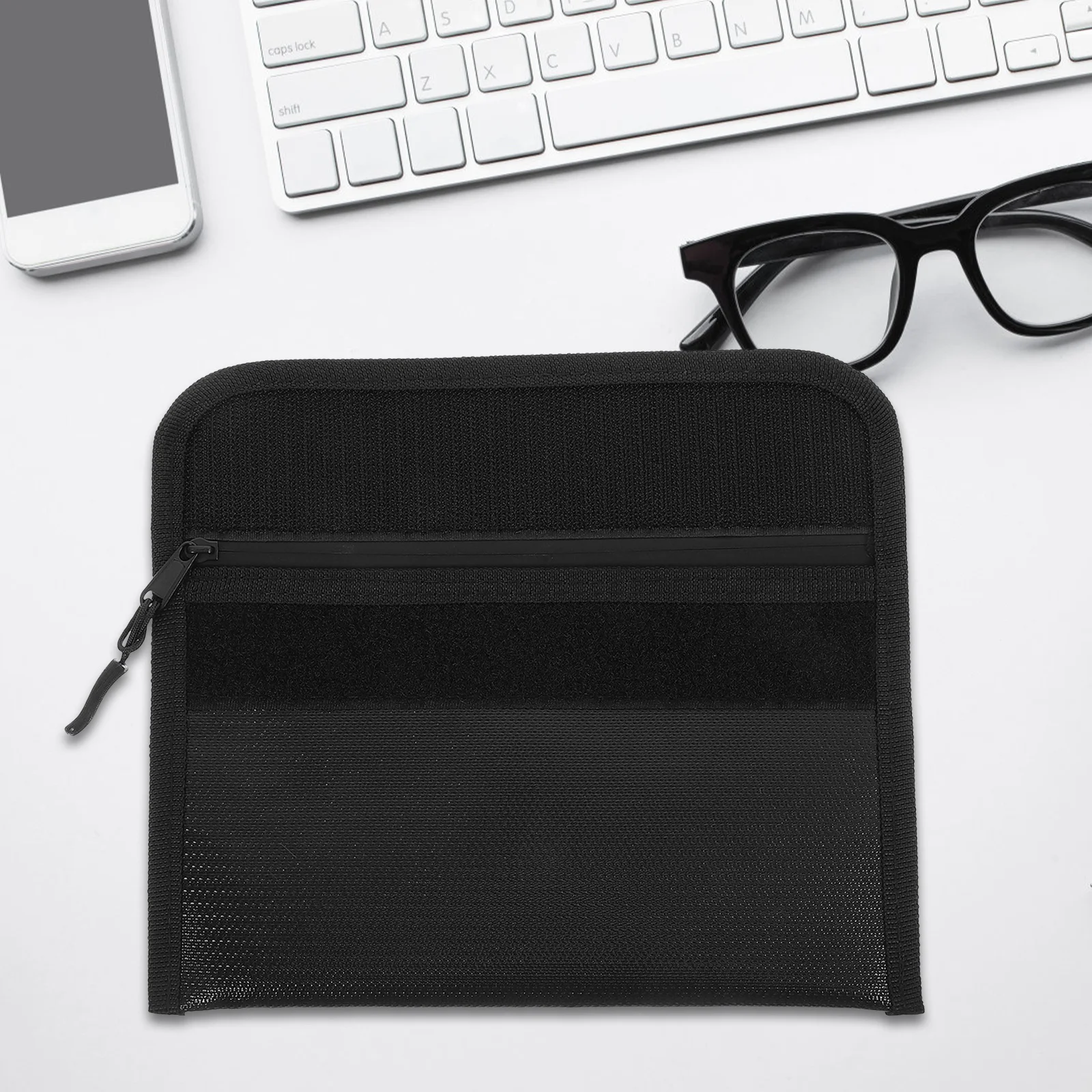 Saco de documentos à prova d'água, à prova de fogo, recipiente de recibos, organizador de arquivo, bolsa multiuso com zíper, saco de documentos