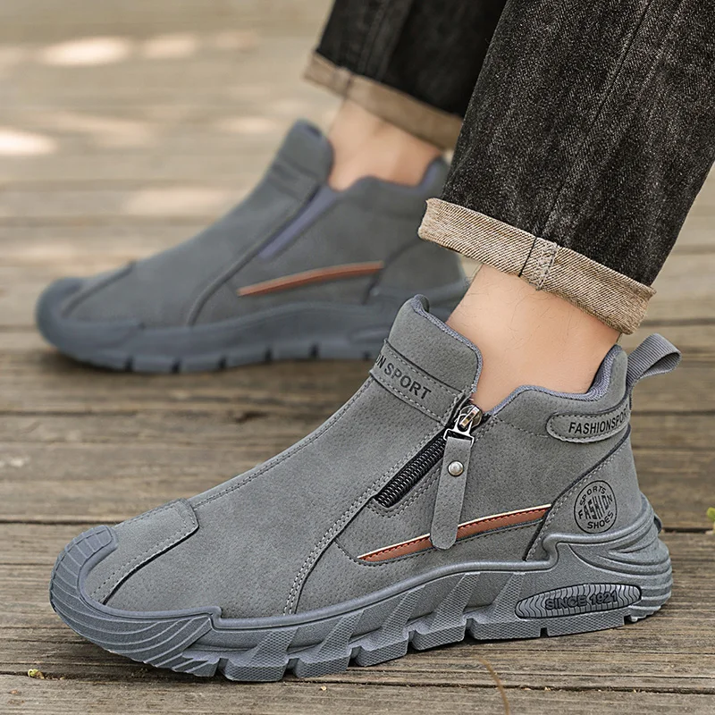 

Популярная осенняя кожаная молния, модная универсальная повседневная новая трендовая дышащая нескользящая удобная спортивная обувь для бега