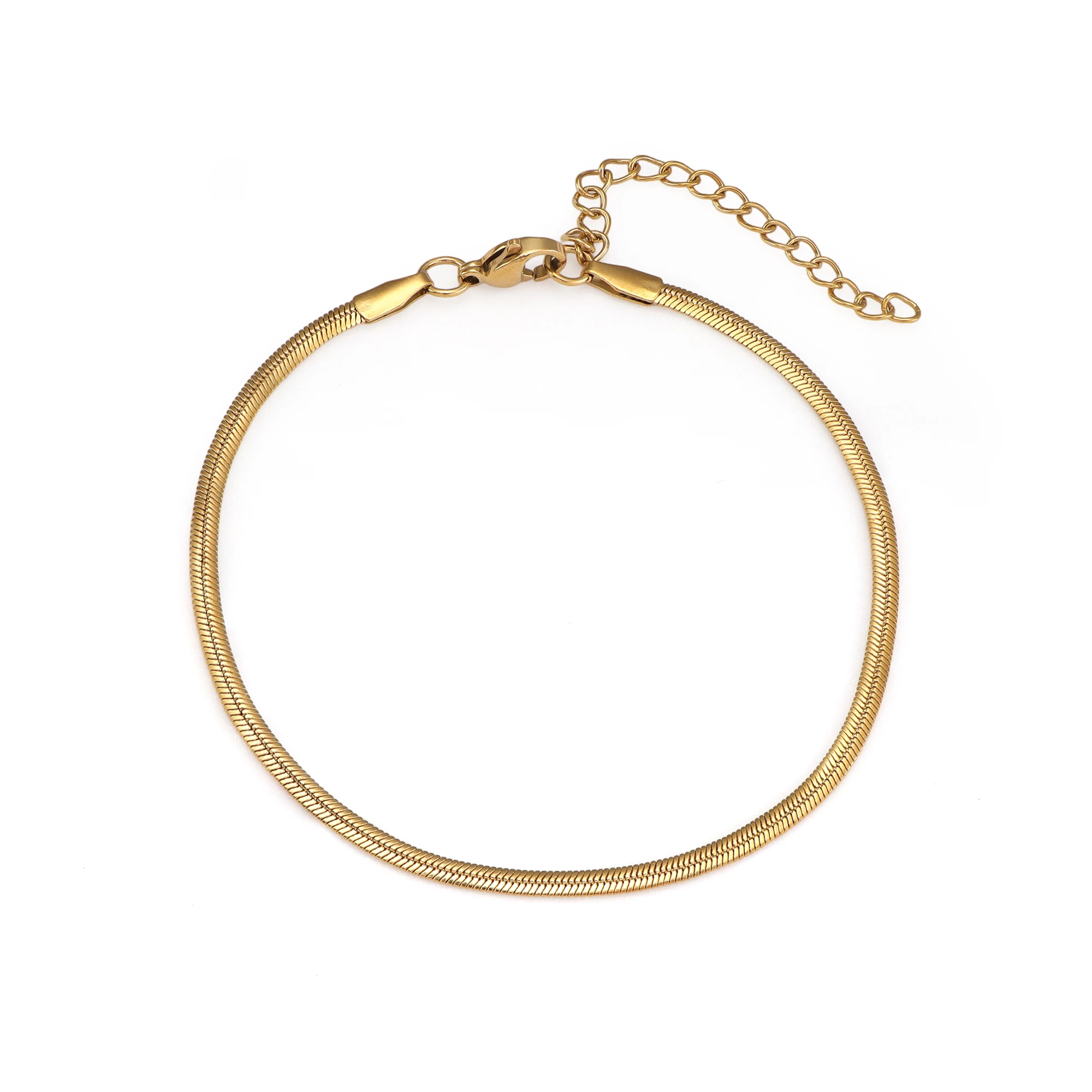 Basic Flat Snake Bone Chain Stainless Steel Bracelet Hypoallergenic Fine Chains for Man Gift for Party Wholesale Chains Jewelry
