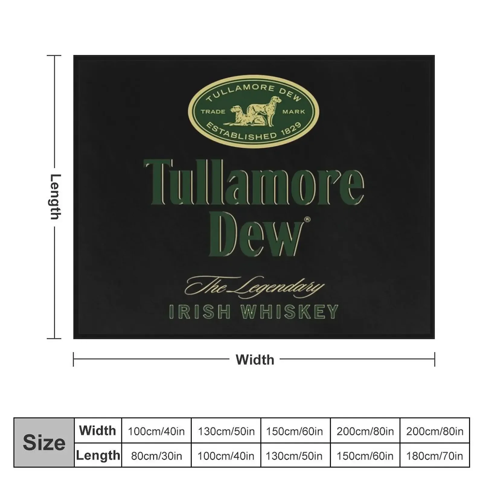 Tullamore DEW Company logo brewery local! Throw Blanket Weighted Warm Soft Beds Blankets