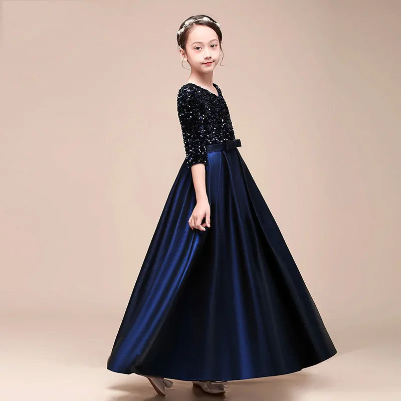 Girls' Fashion Dress Children's Violin Performance Dress Girl's Piano Performance Dress for Older Children Hosting Performances