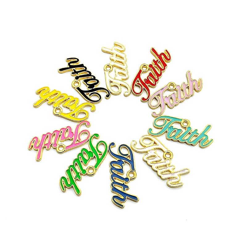 

10pcs Faith Enamel Floating Letter Charms for Bracelet Bangle Making DIY Accessories Wholesale LTC0141-LTC0142