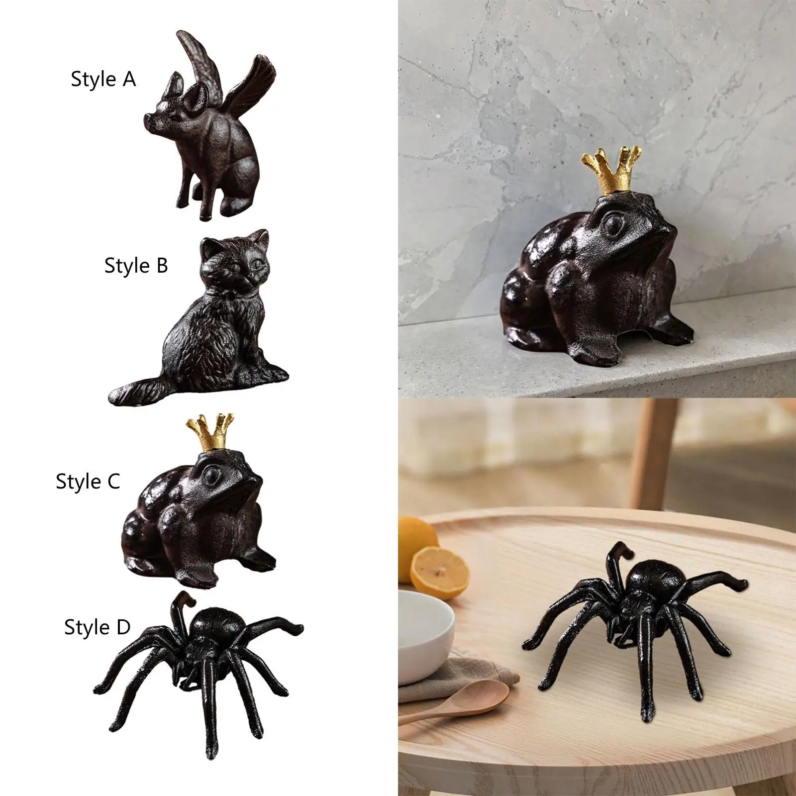 Creative Animal Statues Iron Figurine for Home Office Shelf Decor Minimalist Art Collection Tabletop Display