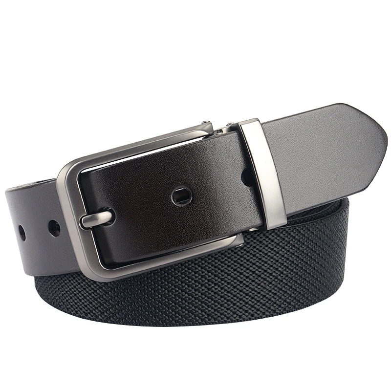 

Новый ремень унисекс, трендовый эластичный холст и качество, искусственная кожа, лоскутный дизайн, мужской ремень, повседневный простой молодежный джинсовый ремень