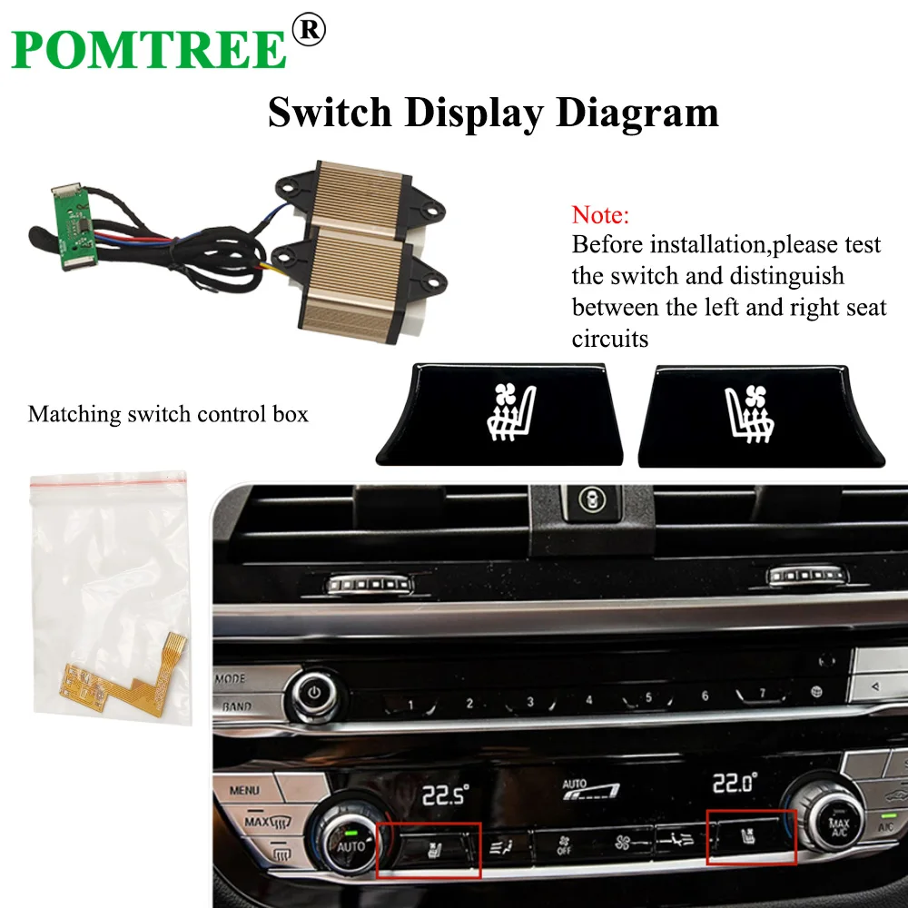 Built-in Car Seat Ventilation Cooling And Heating System Kit Fit 2 Seats,Compatible With BMW X3,Includ Dedicated Switch