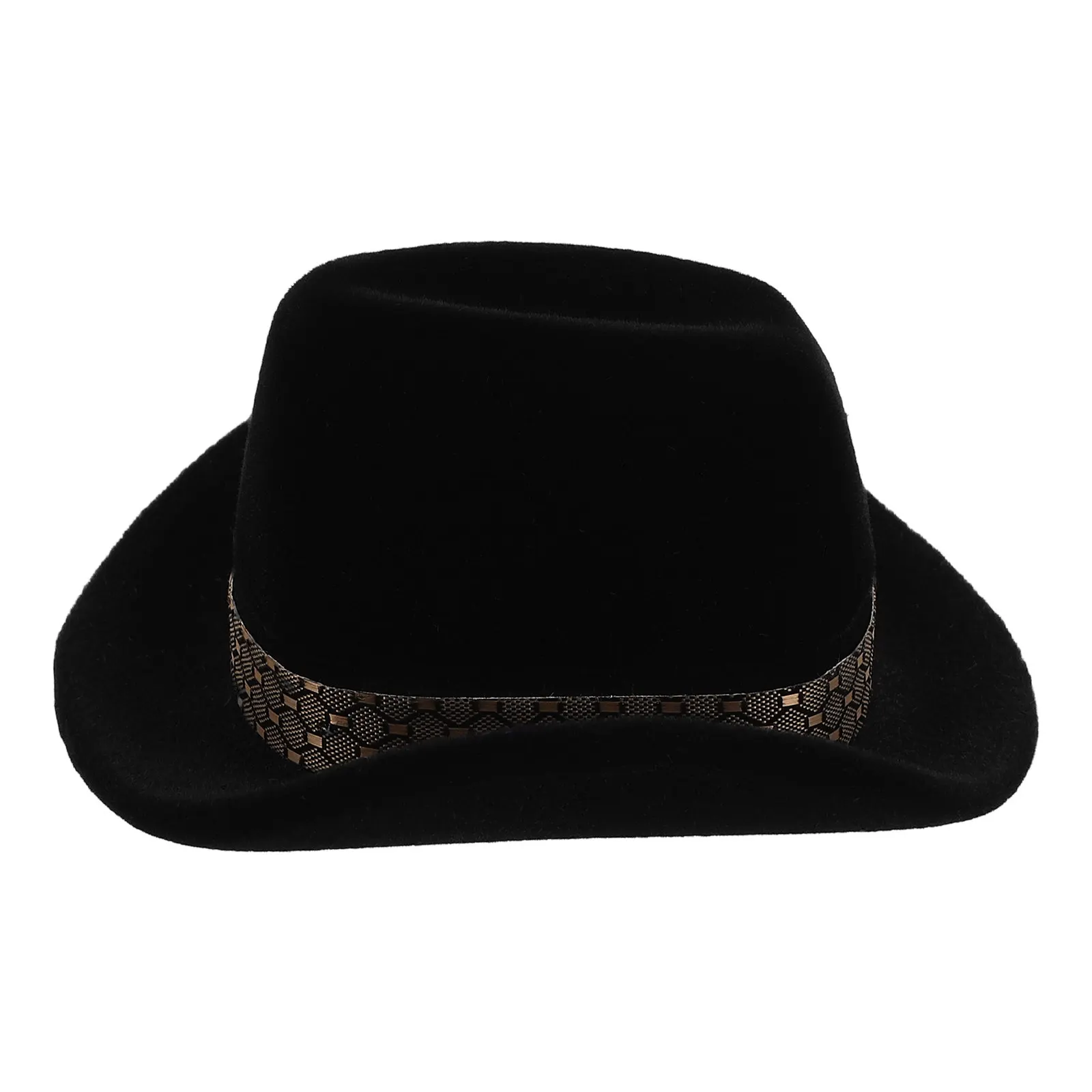 

Creative Cowboy Hat Box Soft Flocking Jewelry Storage for Wedding Engagement Necklace Earring Western Decorative Ring Display