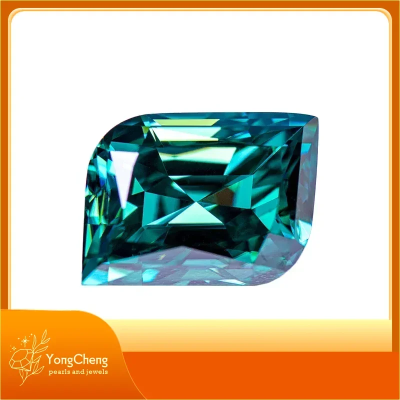 

Moissanite Stone Leaf Cut Gemstone Primary Color Emerald Green Lab Created Diamond For Charms Women Jewel With GRA Certificate