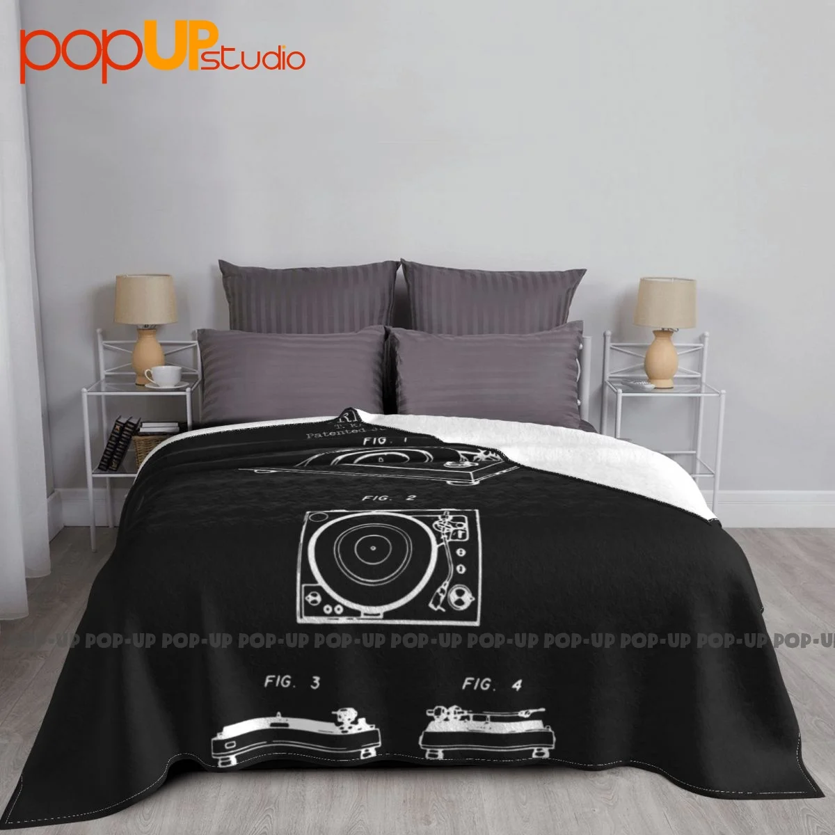 Technics Patent Dj Turntable House Hip Hop Music Blanket Luxury Bedding Dual Purpose Bedding Travel For Sofa Bedroom