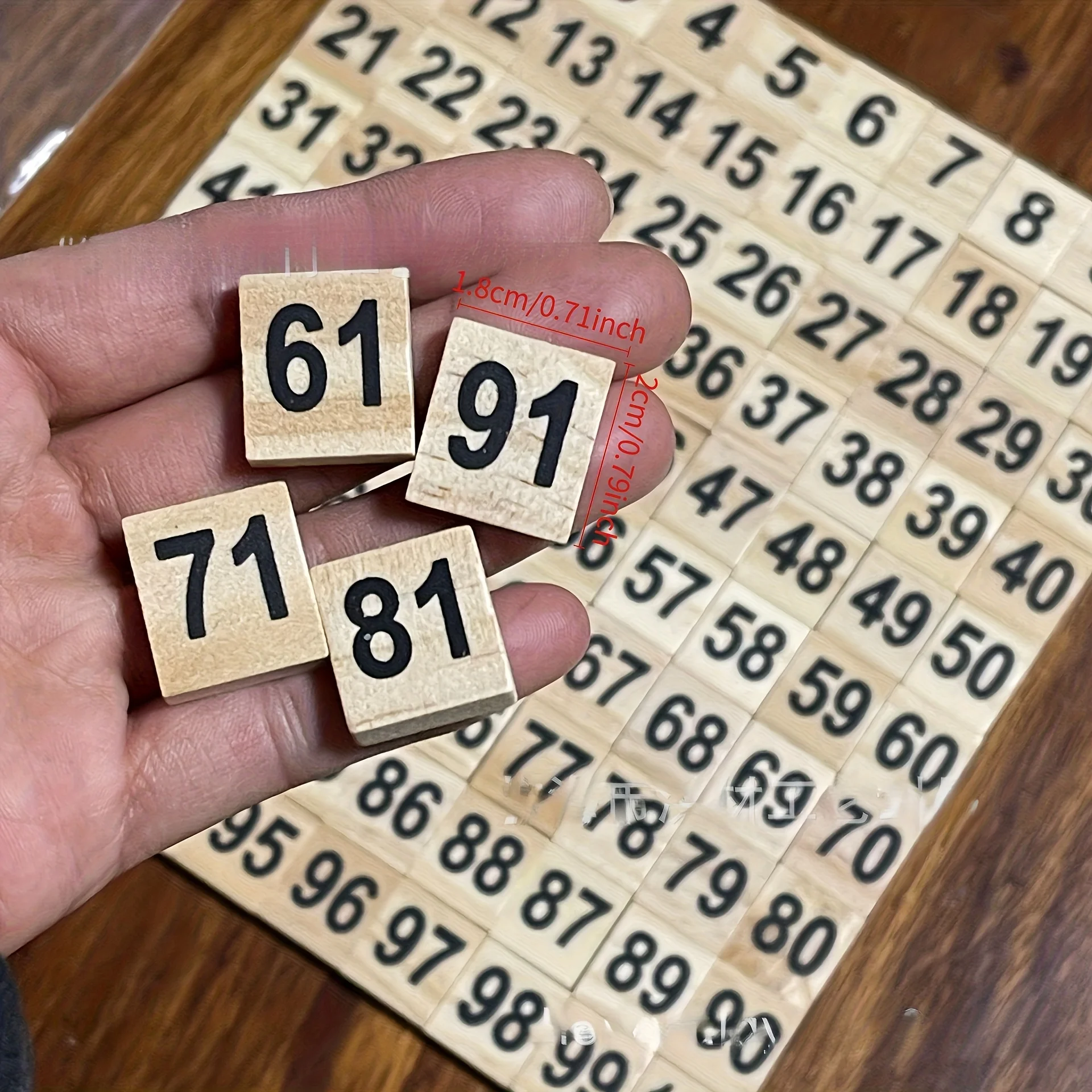 Simple Wooden Puzzle 100pcs 1-100 Number Tiles Black Letters Cube Blocks Embellishment Teacher Teaching Tools Student Learning
