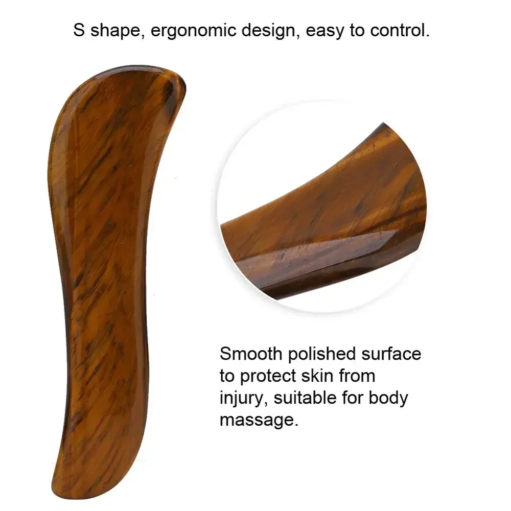 

Natural Resin Striated S-shaped Scraping Board Massager Healthy Healing Massage Board Scraping Relieves Fatigue Relaxes Muscles