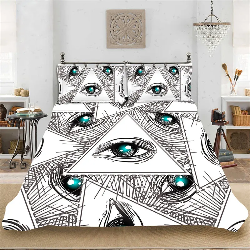 

Geometric Duvet Cover Set Psychedelic Swirl Eyes Bedding Set Microfiber Colorful Abstract Pattern Quilt Cover With Pillowcases