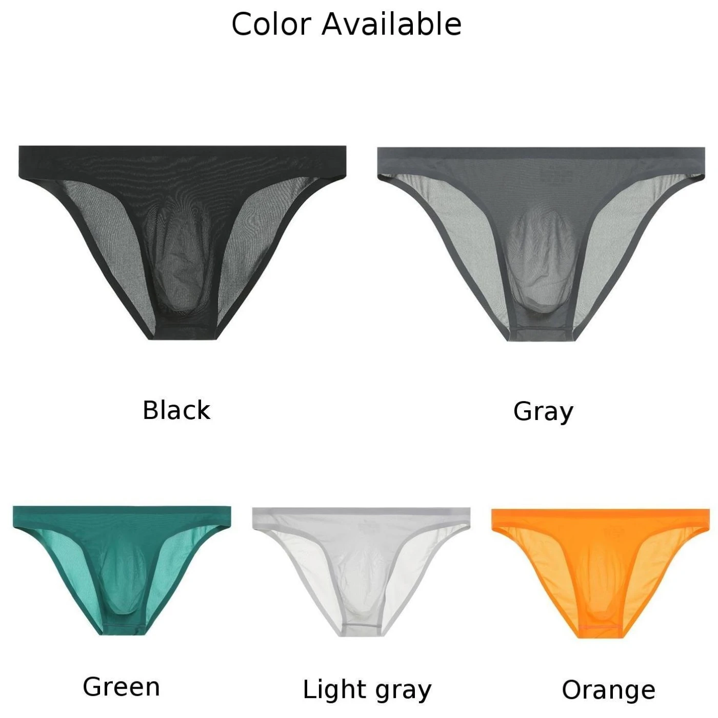 Men's Low Waist Sexy Briefs Bulge Pouch Panties See Through Underwear Sheer Lingerie Hombre Breathable Underpants