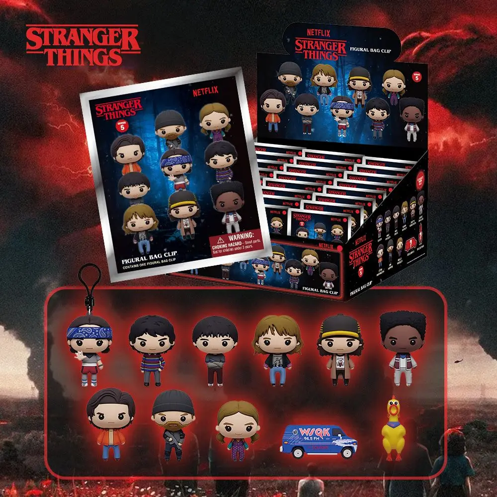

1PC Stranger Things Officially Licensed 3D Anime Mystery Blind Bag Clip Keychain Random One Friends Birthdays Christmas Gift
