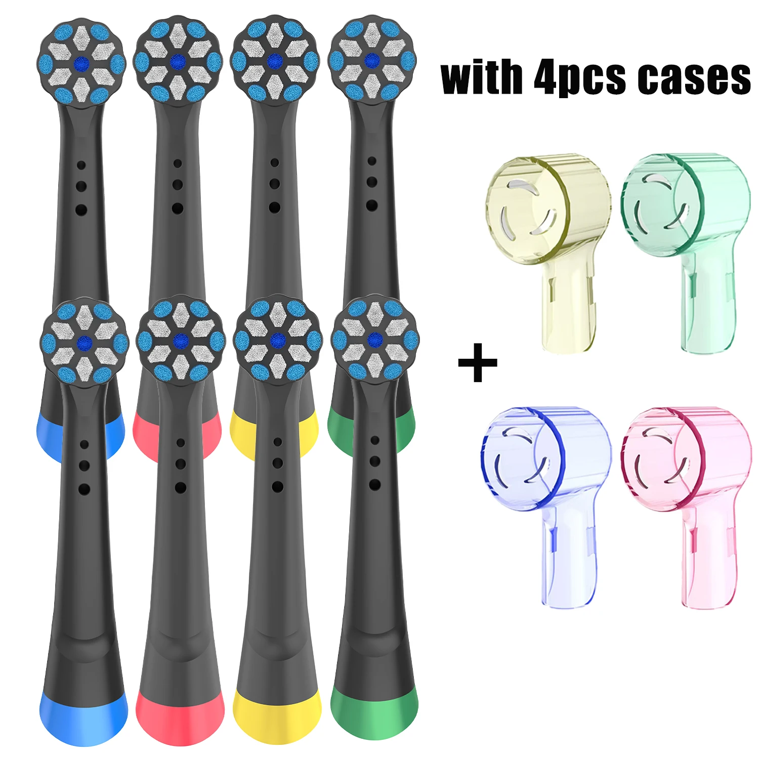 얼티밋 클린 전동 칫솔 교체 브러시 헤드, 커버 포함, 구강-B iO 3, 4, 5, 6, 7, 8, 9/10 시리즈와 호환, 8 팩