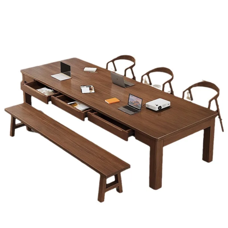 

Household living room with drawers Solid wood desk Study writing Training meeting Library strip table