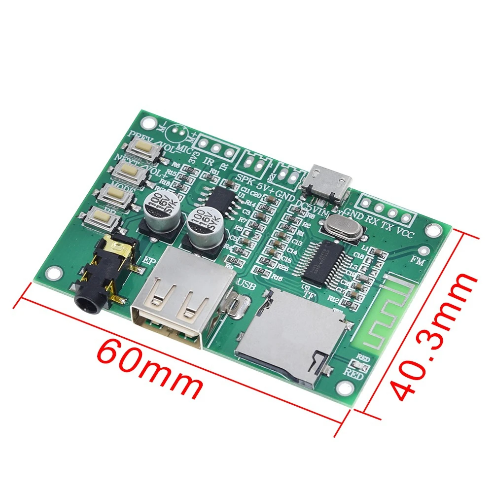1/3pcs BT201 Dual Mode Bluetooth-5.0 Lossless Audio Power Amplifie Board Module Tf Card U Disk Ble Spp Serial Port Module