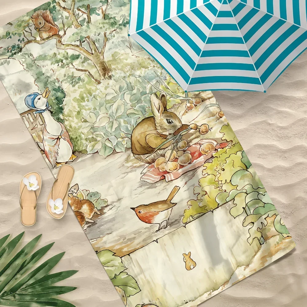 Cartoon Towel Soft Pool Gift For Travel Gym Shower Camping P-Peter-Rabbit Quick Dry Cute Sports Large Beach Towel