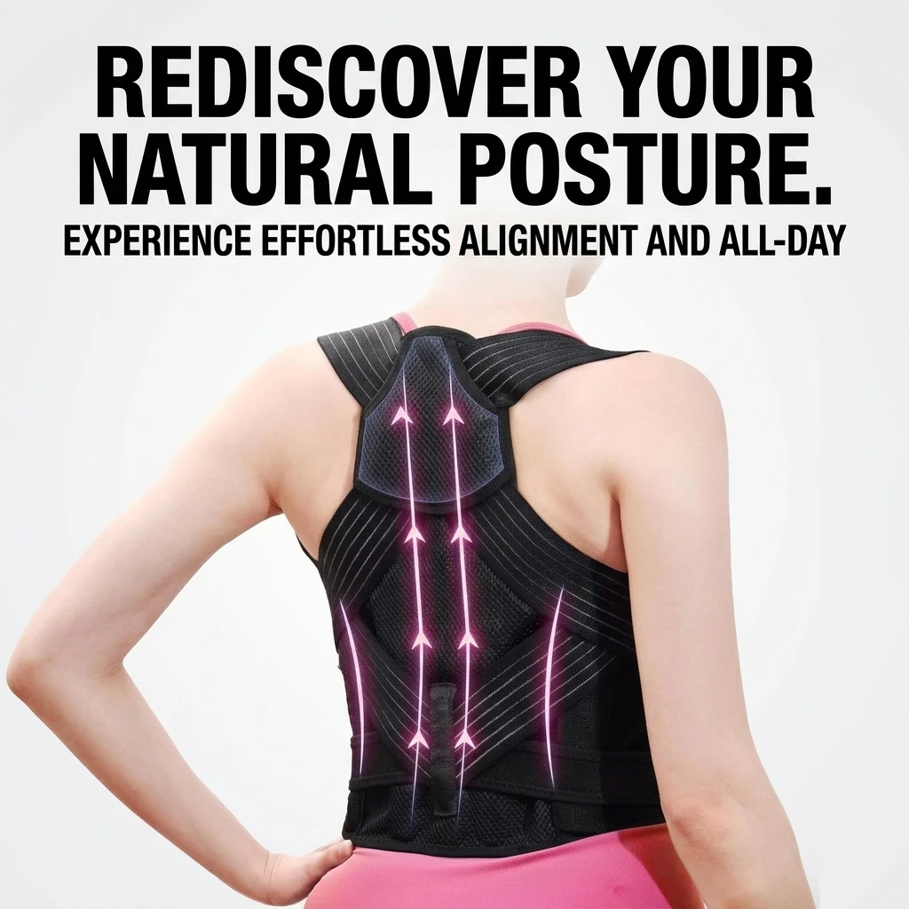 Breathable Back Posture Corrector Invisible Under Clothes Spine Support Belt for Humpback Prevention Adjustable Shoulder Wrap