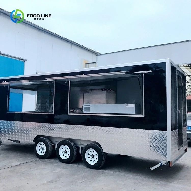 

Mobile Food Van Cart Trailer China Mobile Restaurant Fiberglass Trailes De Comida Fruit Processing Plant Truck Fruit Big Wheels